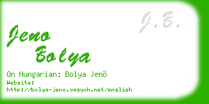 jeno bolya business card