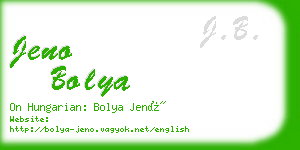 jeno bolya business card